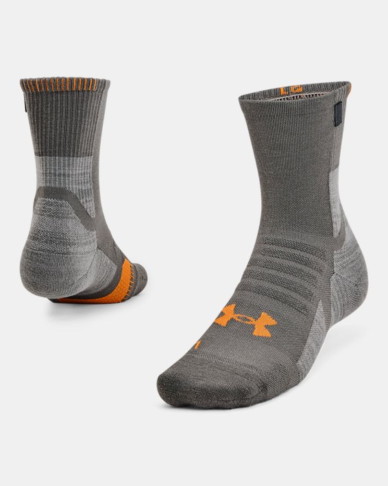 Unisex UA ArmourDry™ Run Wool Socks, Gray, pdpMainDesktop image number 0